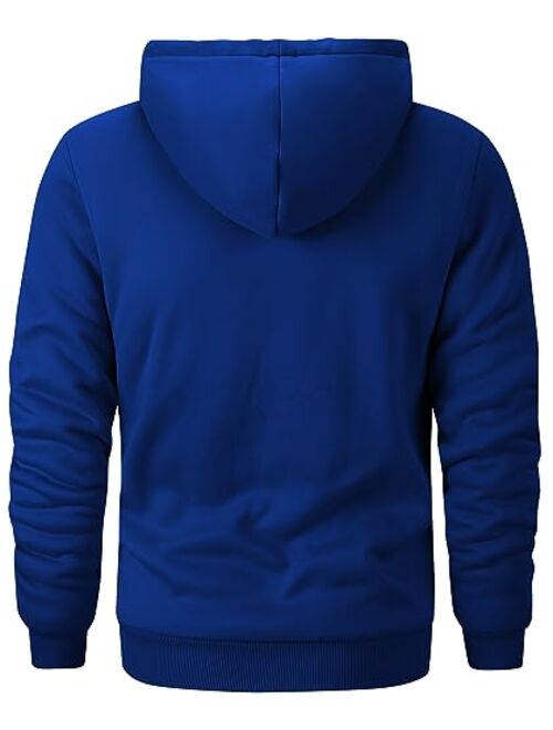 GEEK LIGHTING Hoodies for Men Heavyweight Fleece Sweatshirt - Full Zip Up Thick Sherpa Lined