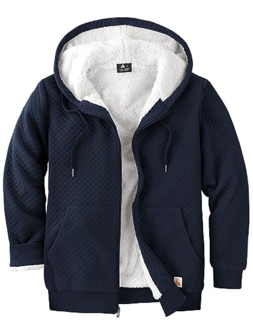 GEEK LIGHTING Hoodies for Men Heavyweight Fleece Sweatshirt - Full Zip Up Thick Sherpa Lined