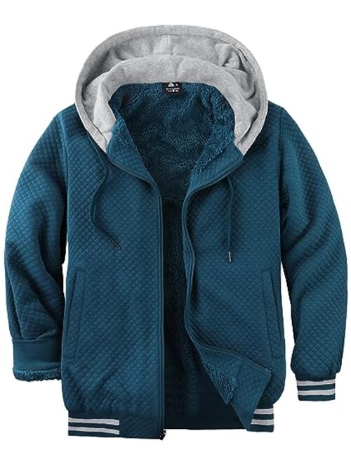 GEEK LIGHTING Hoodies for Men Heavyweight Fleece Sweatshirt - Full Zip Up Thick Sherpa Lined