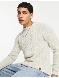 Originals cable knit sweater in white