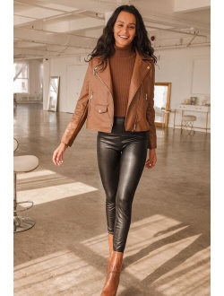 Keep it Sleek Brown Vegan Leather Leggings