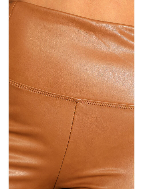Buy Lulus Keep It Sleek Brown Vegan Leather Leggings Online Topofstyle 6966