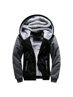 MANLUODANNI Men's Casual Hooed Hoodies Thick Wool Warm Winter Jacket Coats