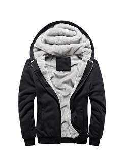 MANLUODANNI Men's Casual Hooed Hoodies Thick Wool Warm Winter Jacket Coats