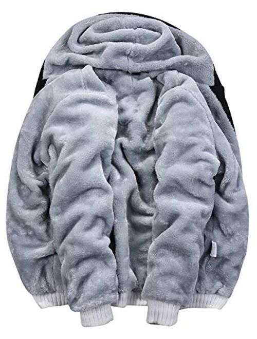 MANLUODANNI Men's Casual Hooed Hoodies Thick Wool Warm Winter Jacket Coats