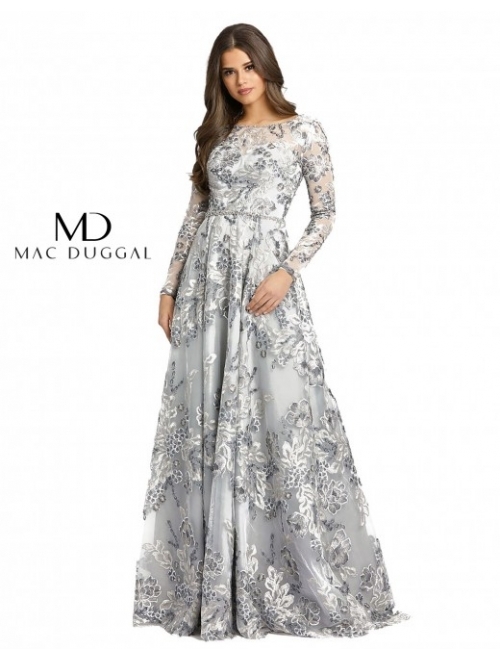 MAC DUGGAL Embroidered A-Line Gown