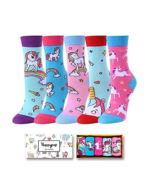 Zmart Girls Socks Funny cozy socks for kids Mermaid Socks Unicorn Socks Animal Socks for Girls 5-9 Years