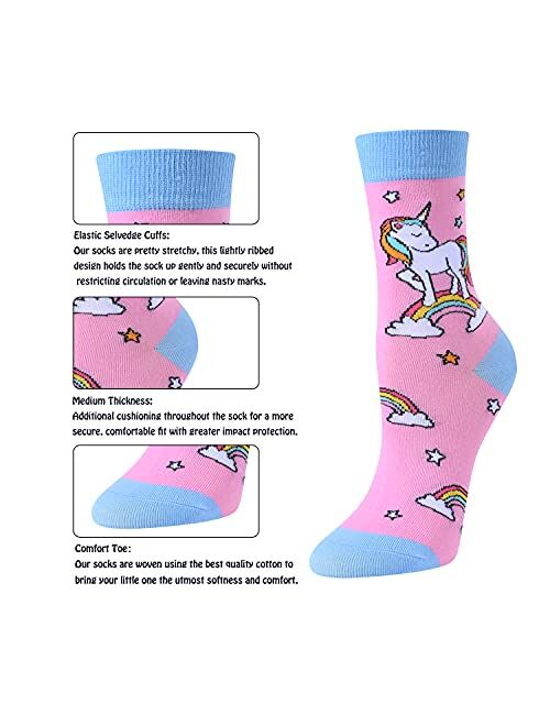 Zmart Girls Socks Funny cozy socks for kids Mermaid Socks Unicorn Socks Animal Socks for Girls 5-9 Years