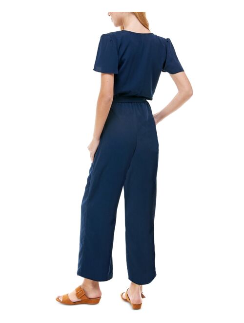 Kingston Grey Belted Ruffled Jumpsuit