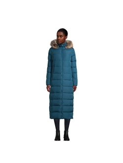 Faux-Fur Hood Quilted Long Down Winter Coat