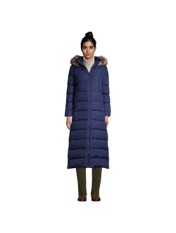 Faux-Fur Hood Quilted Long Down Winter Coat