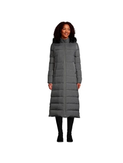 Faux-Fur Hood Quilted Long Down Winter Coat