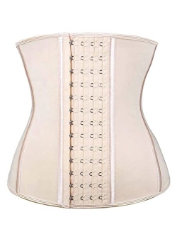 SHAPERX Latex Waist Trainer for Women 4 Hooks Waist Cincher Corset Hourglass Body Shaper Girdle