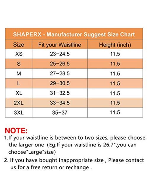 SHAPERX Latex Waist Trainer for Women 4 Hooks Waist Cincher Corset Hourglass Body Shaper Girdle