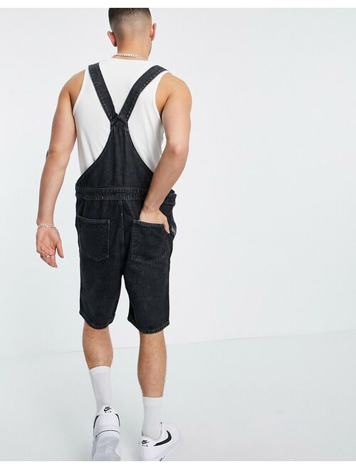 Jack & Jones Intelligence short overalls in black organic cotton