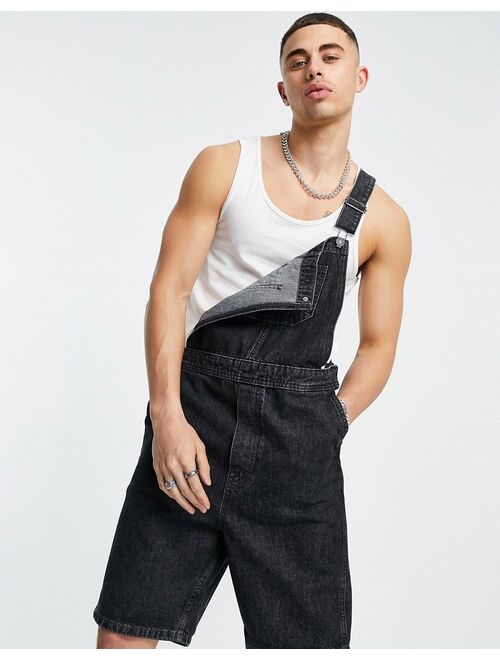 Jack & Jones Intelligence short overalls in black organic cotton