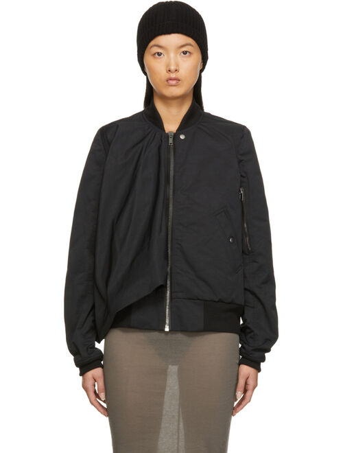 Rick Owens Black Nylon Seb Flight Jacket