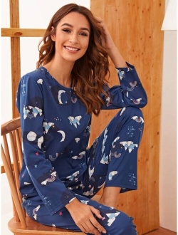 Cartoon Graphic PJ Set