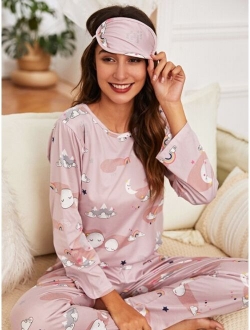 Cartoon Graphic PJ Set