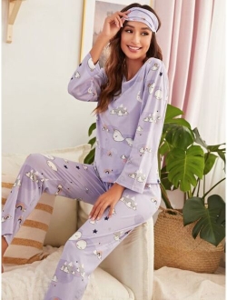 Cartoon Graphic PJ Set