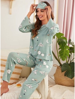 Cartoon Graphic PJ Set