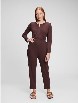 Henley Long Sleeve Pocket Jumpsuit