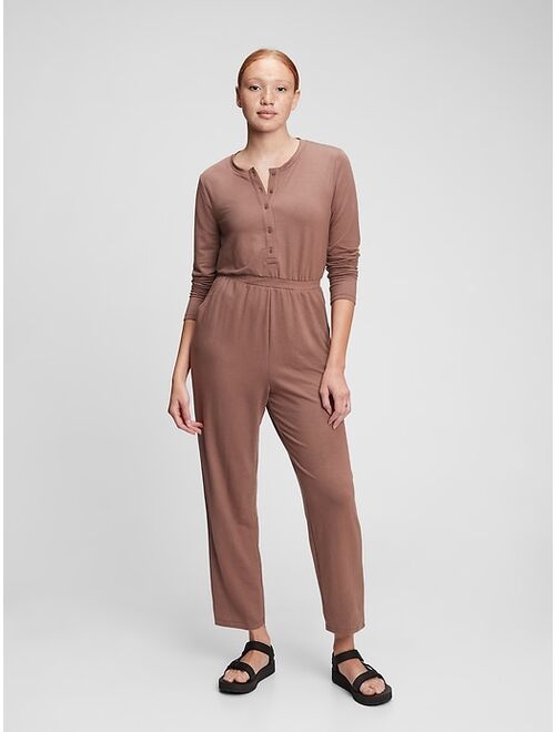 GAP Henley Long Sleeve Pocket Jumpsuit