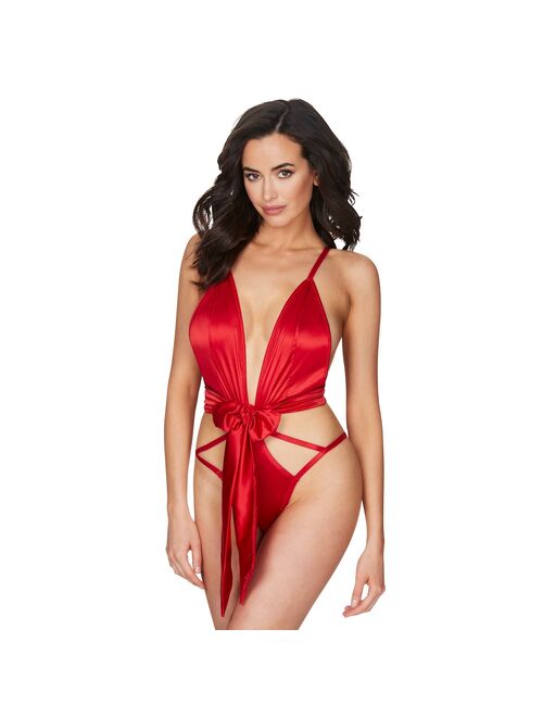 Women's Oh La La Cheri Plunging Neckline & Bow Bodysuit 52-11456