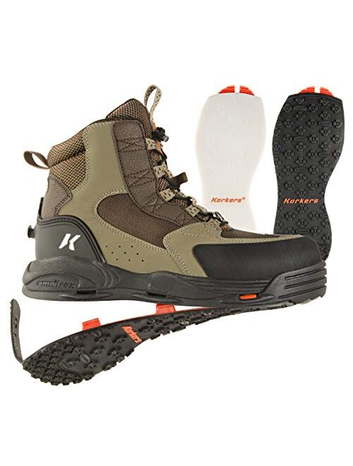 Korkers Redside Wading Boots - Comfortable and Versatile - Includes Interchangeable Felt and Kling-On Soles