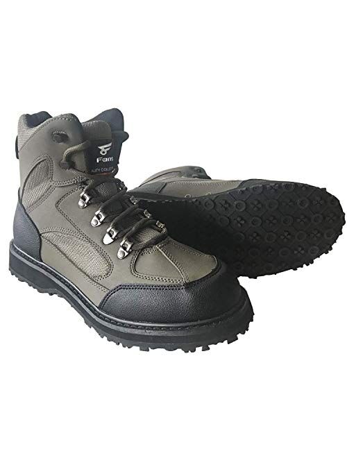 8 Fans Men's Fishing Hunting Wading Boots Anti-Slip Durable Rubber Sole Lightweight Wading Waders Boots