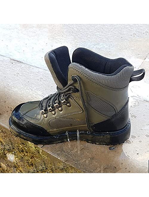 8 Fans Men's Fishing Hunting Wading Boots Anti-Slip Durable Rubber Sole Lightweight Wading Waders Boots