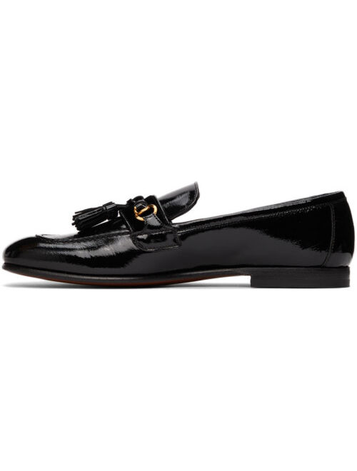 TOM FORD Black Patent Sean Tassel Loafers For Women