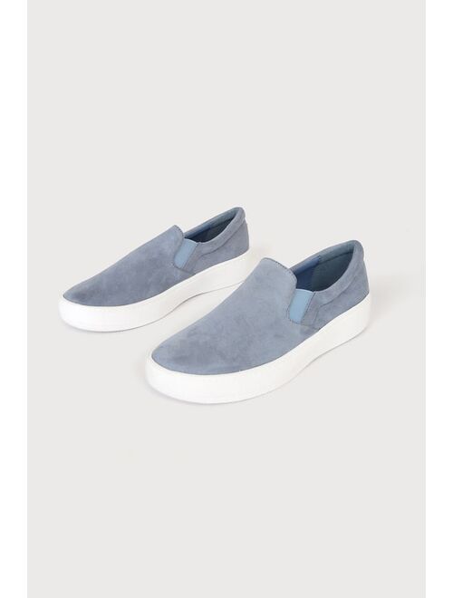 Lulus Dylann Mauve Suede Slip-On Flatform Sneakers