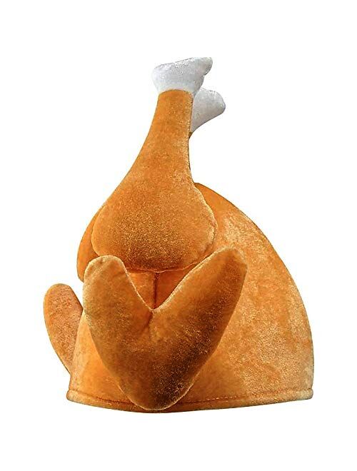 4 PCS Thanksgiving Roasted Turkey Hat for Adults Women Men Thanksgiving Gift Funny Family Party Decor