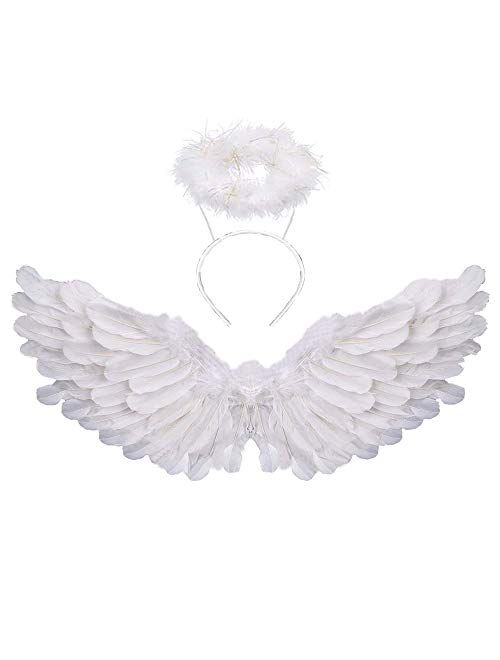 Angel Wings and Halo for Kids Angel Costume Adult for Halloween, Christmas Eve