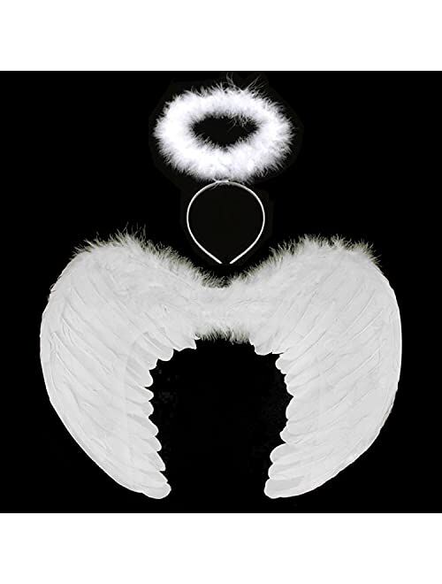 Angel Wings and Halo for Kids Angel Costume Adult for Halloween, Christmas Eve