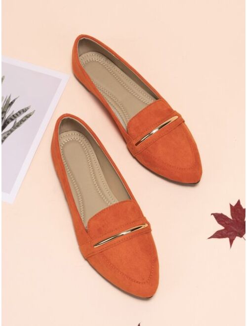 Shein Metal Decor Loafers