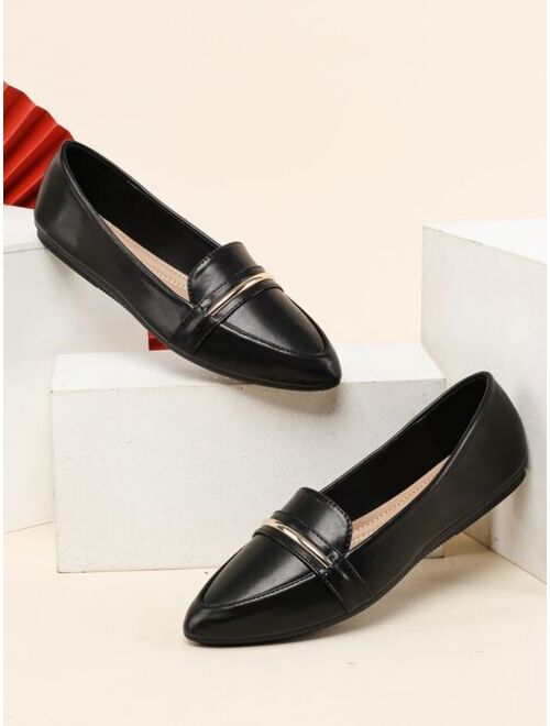 Shein Metal Decor Loafers