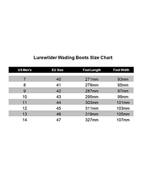 Lurewilder Men's Wading Boots Felt Sole for Fly Fishing Felt Outsole Wading Shoes Fly Fishing Footwear Wading Boots for Men