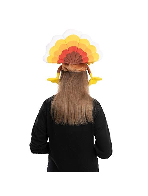 2 Pack Turkey Sitting Hats Silly for Thanksgiving Night Event, Dress-up Party, Thanksgiving Decoration, Role Play, Carnival, Cosplay, Costume Accessories Brown