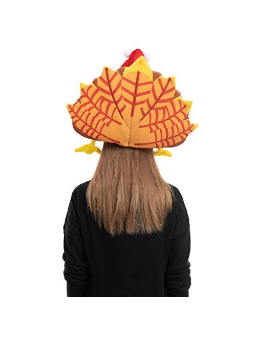 2 Pack Turkey Sitting Hats Silly for Thanksgiving Night Event, Dress-up Party, Thanksgiving Decoration, Role Play, Carnival, Cosplay, Costume Accessories Brown