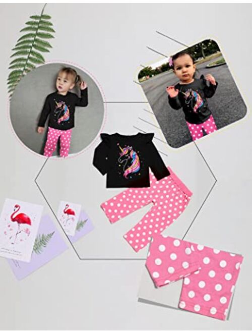 Toddler Baby Girl Clothes Unicorn Outfit Unicorn Shirt Floral Pants Headband Baby Girl Fall /Winter Clothes