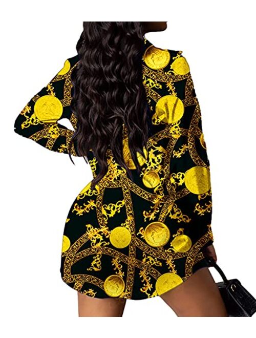 SeNight Sexy Floral Blouse for Women Casual Long Sleeve Button Down T-Shirt Simple V Neck Loose Tops Shirts Dress