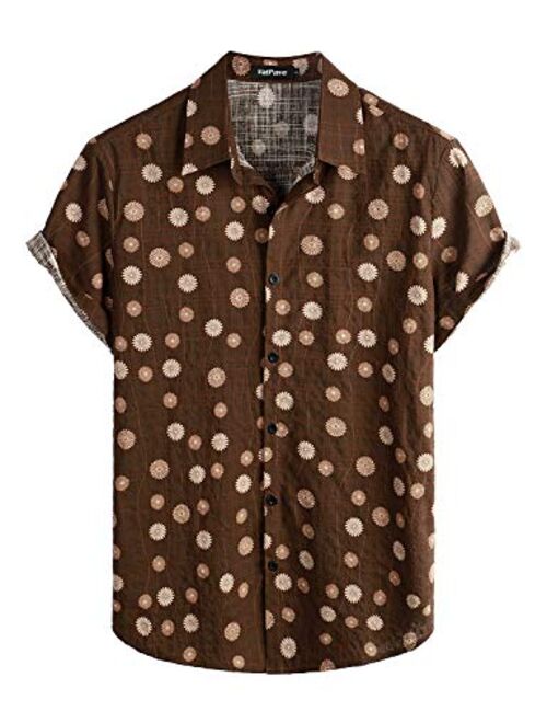 VATPAVE Mens Summer Tropical Shirts Short Sleeve Button Down Aloha Hawaiian Shirts