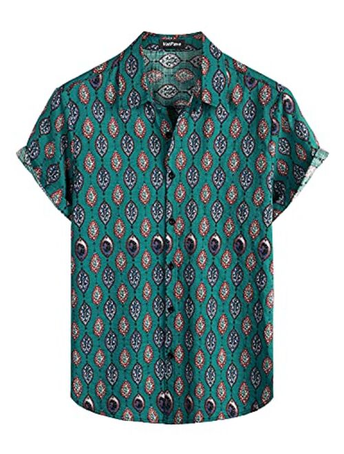 VATPAVE Mens Summer Tropical Shirts Short Sleeve Button Down Aloha Hawaiian Shirts