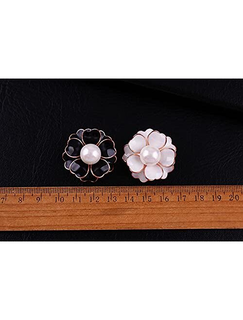 GYAYU Women's Flower Pearl Enamel Brooch Pins for Ladies Jewelry