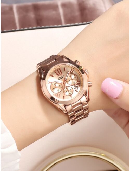 Shein Triple Dial Date Quartz Watch