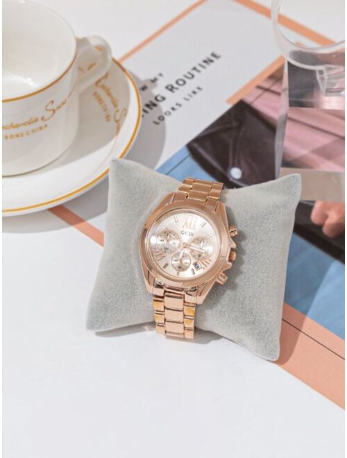 Shein Triple Dial Date Quartz Watch