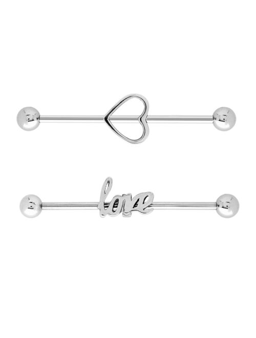 Rhona Sutton Bodifine Stainless Steel Set of 2 Love and Arrow Scaffold Bars