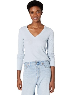 Michael Stars Romeo Thermal V-Neck Top with Extended Cuff